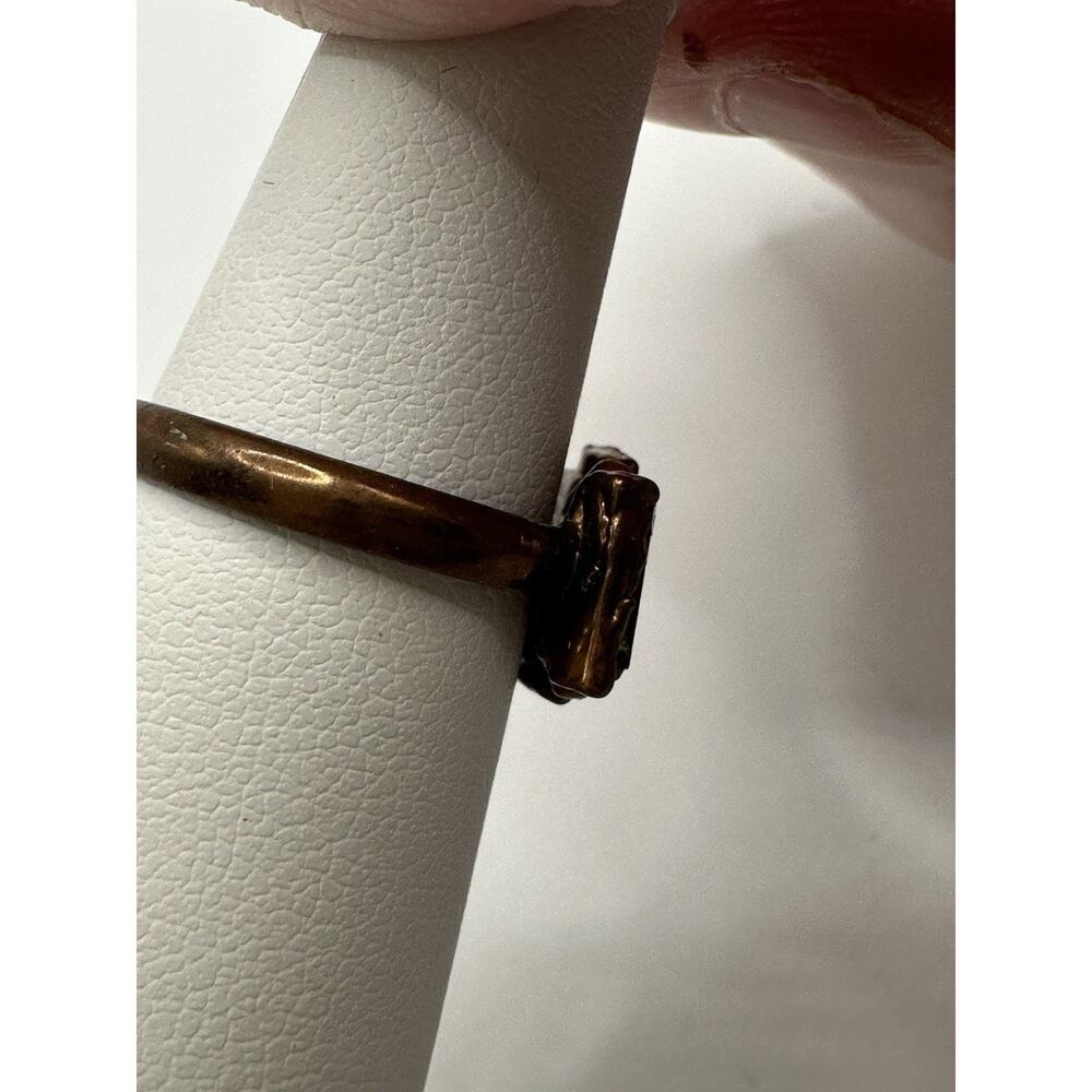 Copper Ring With Tourmaline Stones Size 6.25 - Picture 4 of 5
